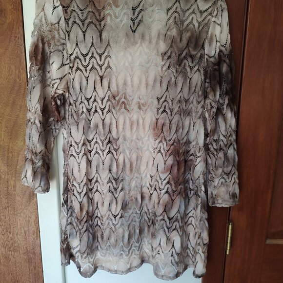 Chico's Travelers Collection sz 0- S/4 open front flame stitch jacket 3/4 sleeve - Picture 7 of 10